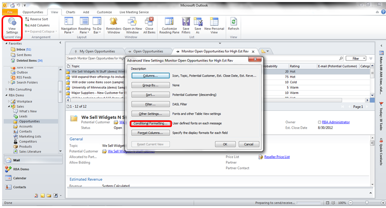 outlook conditional formatting not from outlook conditional formatting not from