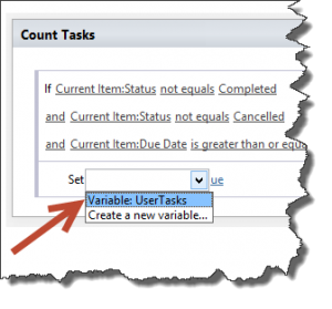 Count Tasks Select var