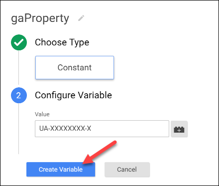 GTM create GA variable