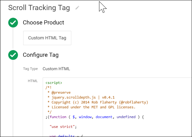 GTM - scroll tracking tag 1