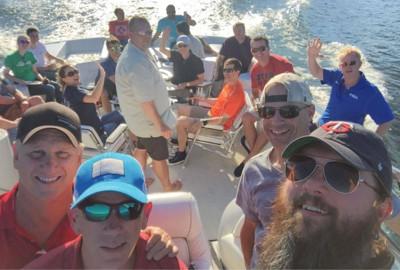 Photo of RBA employees on a boat ride
