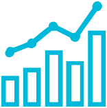 Icon of a chart showing positive growth