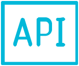 Icon that says the letters API