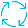 Icon showing a lifecycle or continuous process