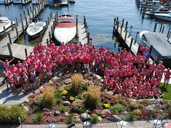 Photo of RBA employees on boat docks